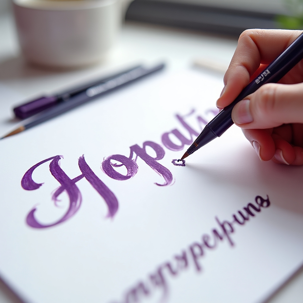 Брашпен создаёт плавные каллиграфические линии на бумаге